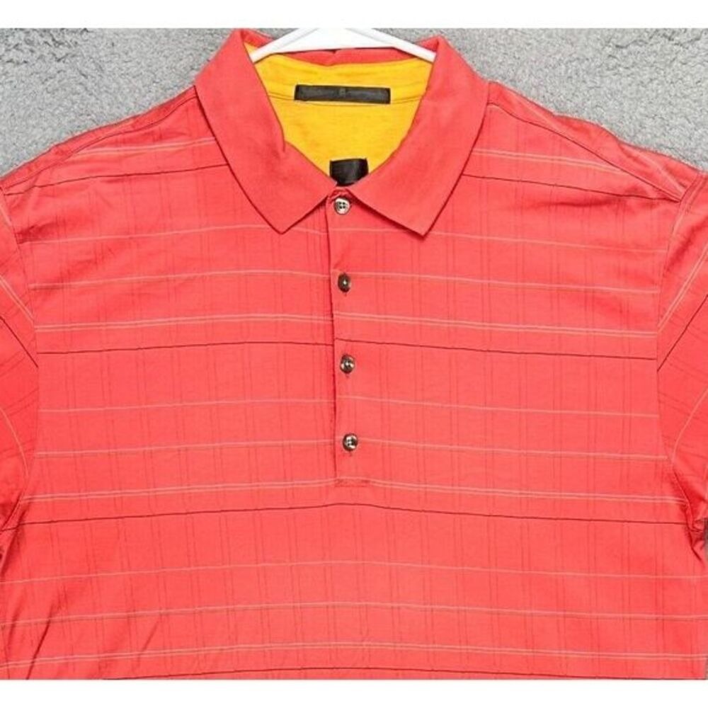Tiger Woods Collection Shirt Adult Large Pink Plaid Golf Polo Athletic Rugby Men
